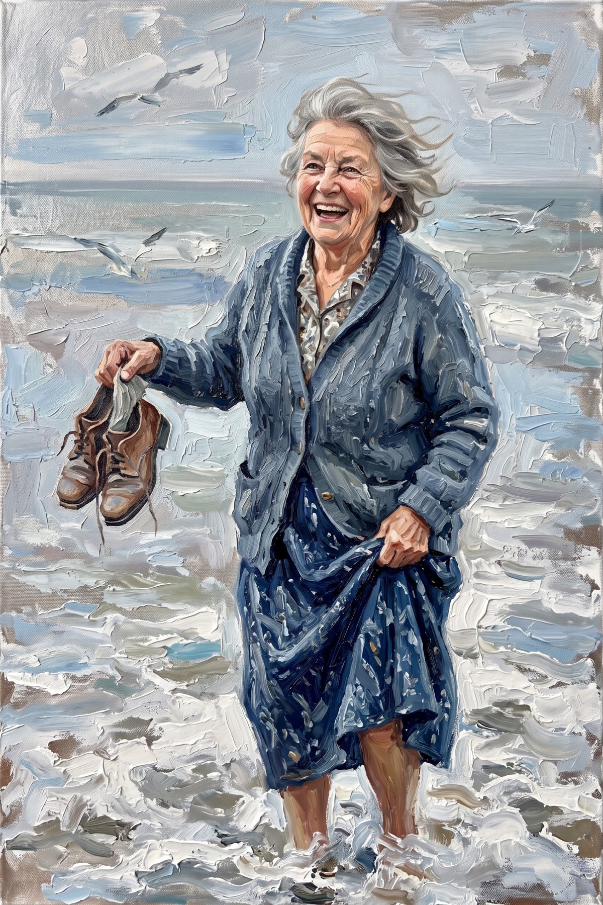 Seaside Laughter Portrait