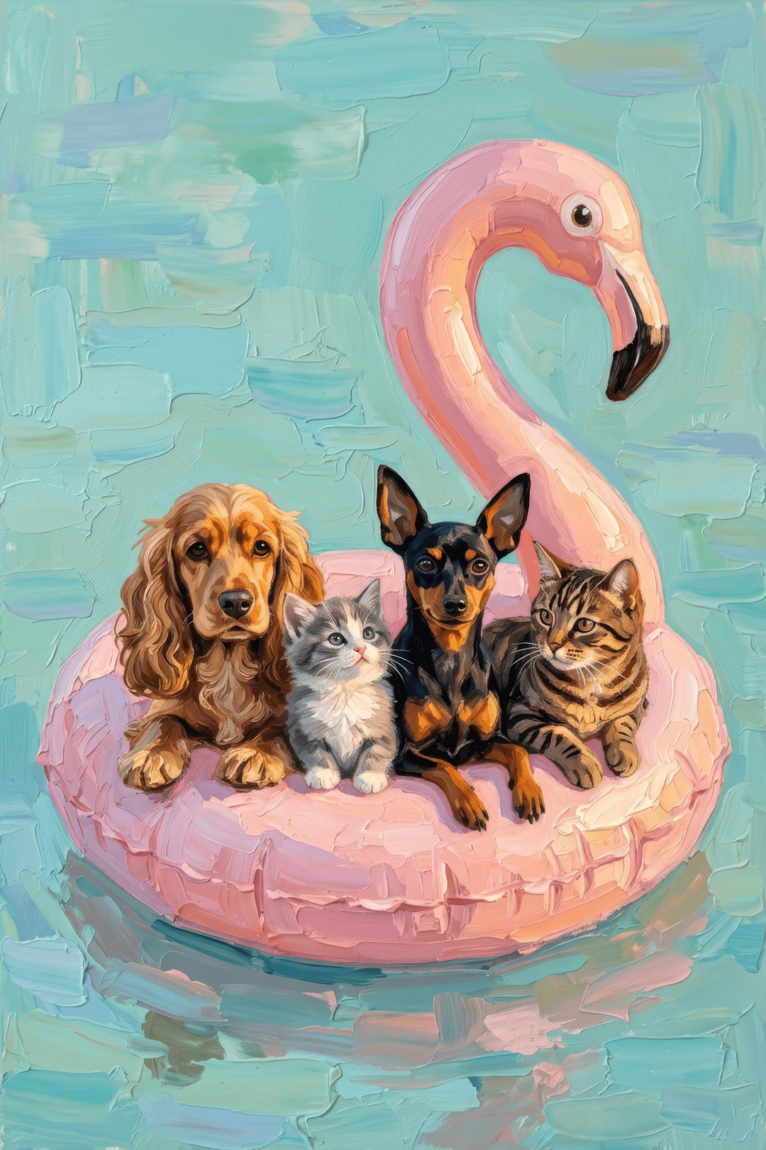 Flamingo Friends Canvas