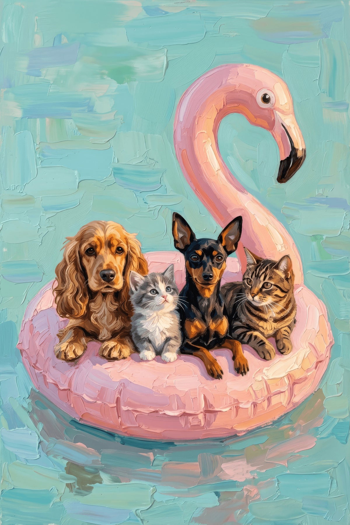 Flamingo Friends Canvas
