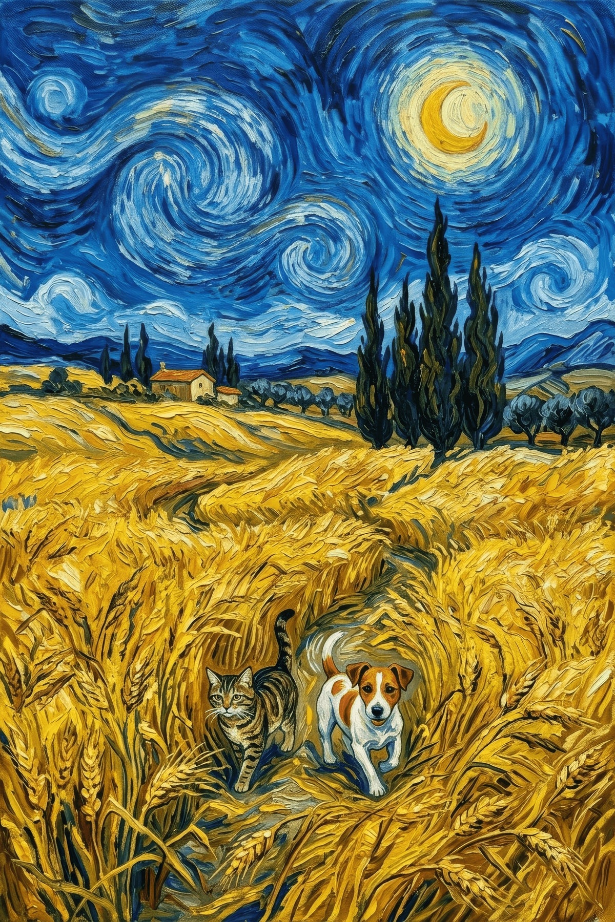 Cobalt Canine Canvas