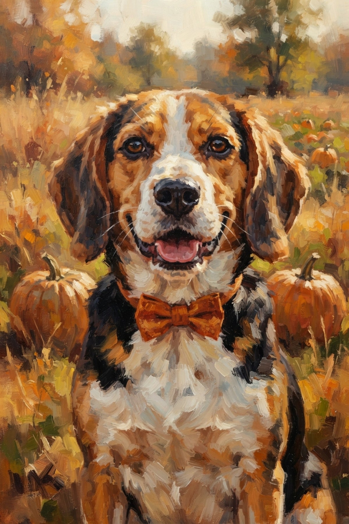 Beagle in Autumn Bowtie