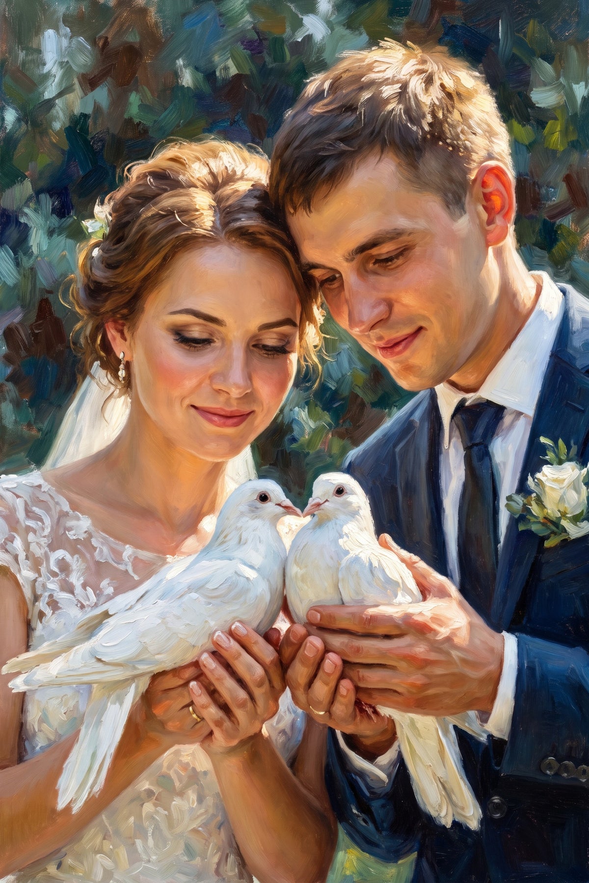 Doves in Bloom