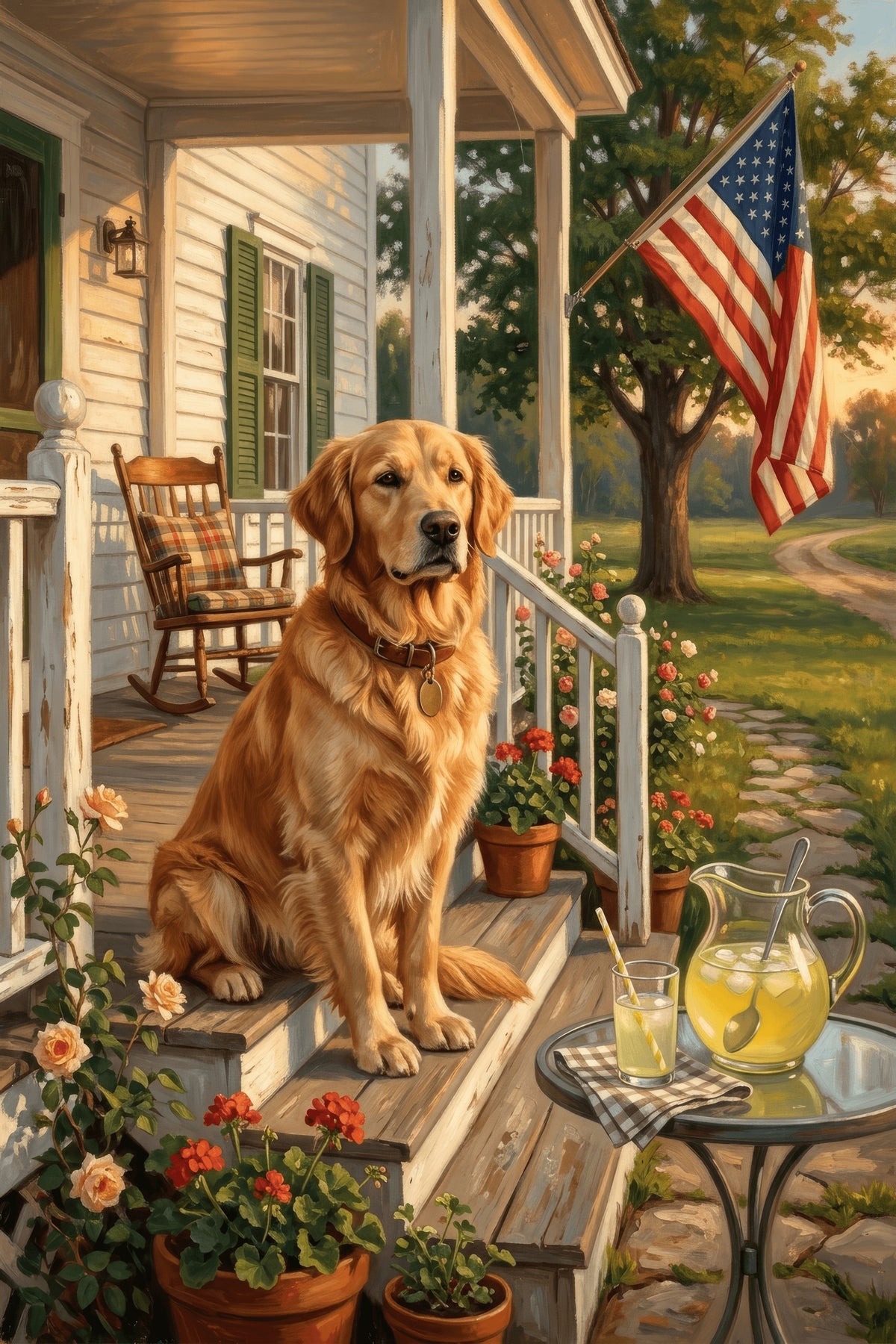 Golden Americana Canine Art