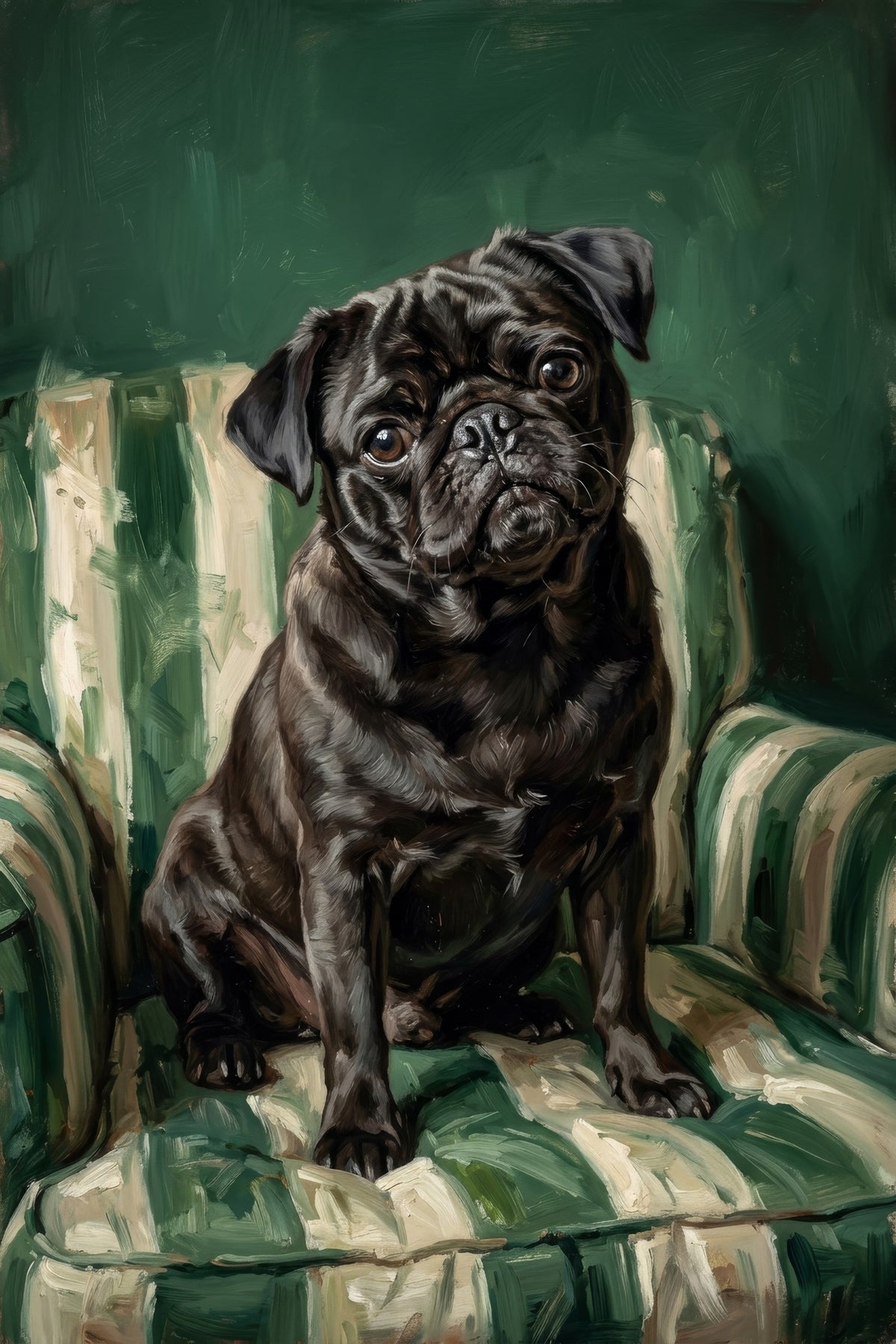 Pug in Stripes