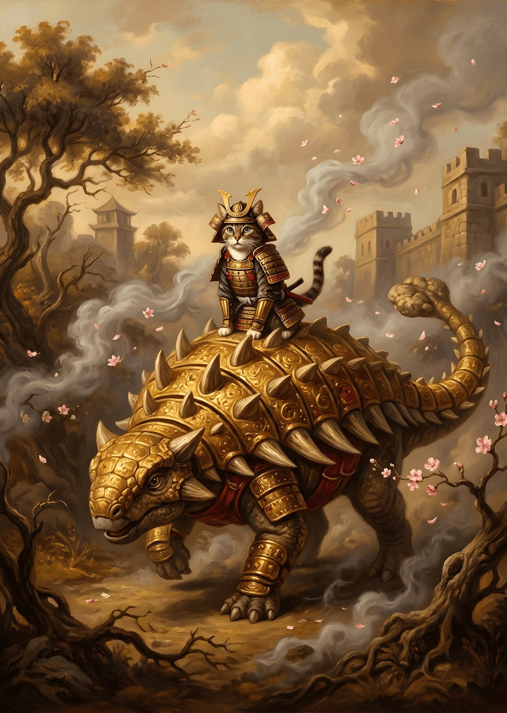 Samurai Cat & Dino Duo