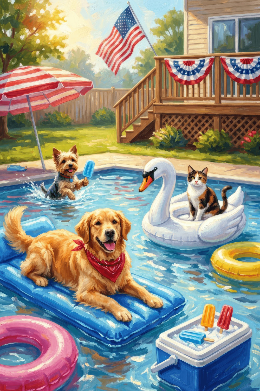 Pet Pool Party Canvas