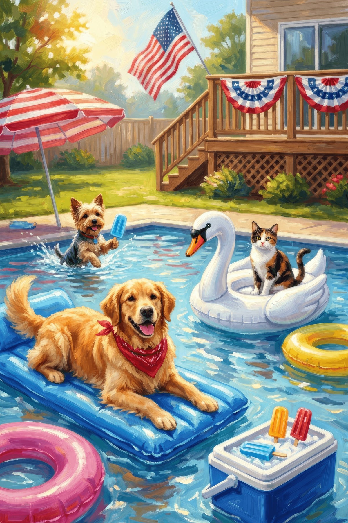 Pet Pool Party Canvas