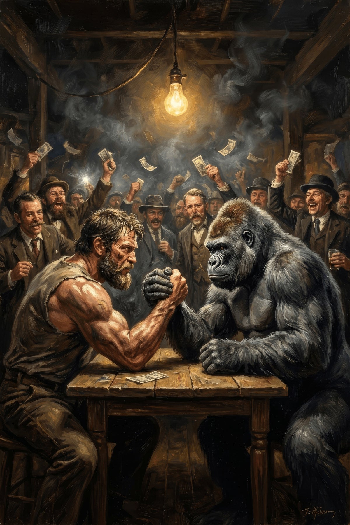 Gorilla Showdown Canvas