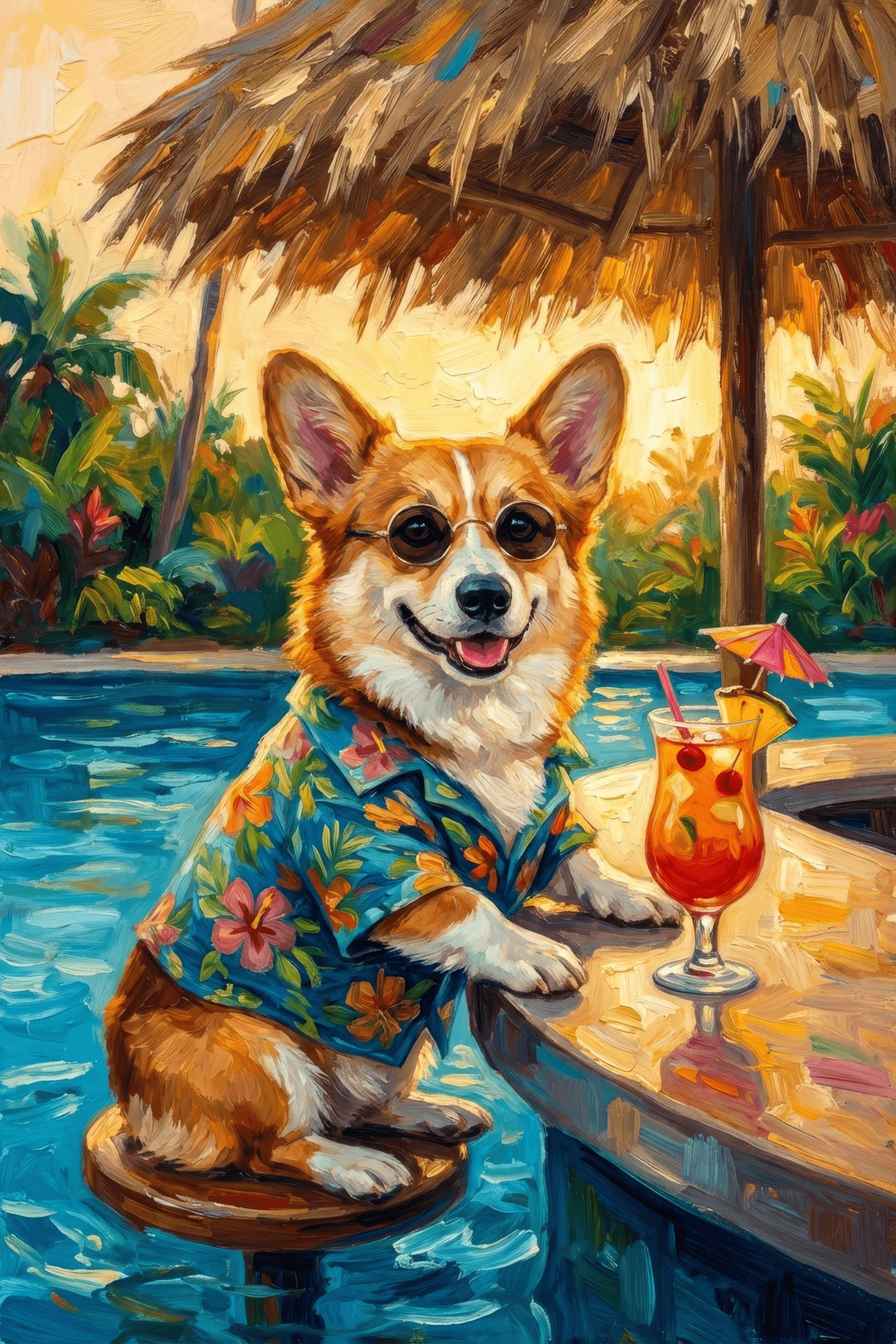 Tropical Corgi Vibes
