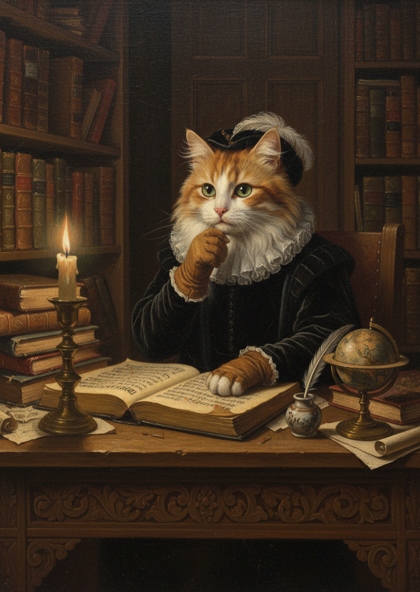 Scholarly Feline Muse