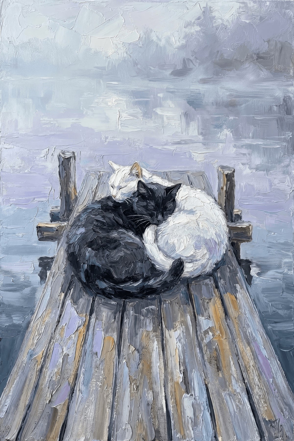 Serene Feline Embrace