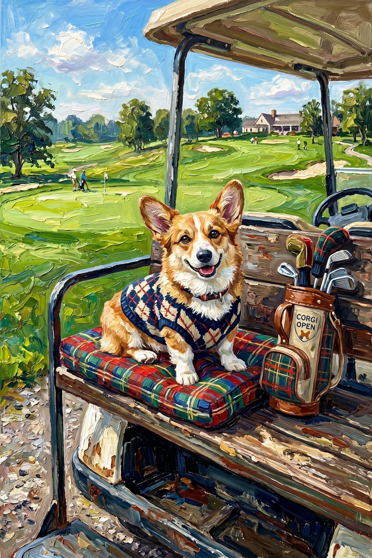 Corgi on Course Canvas