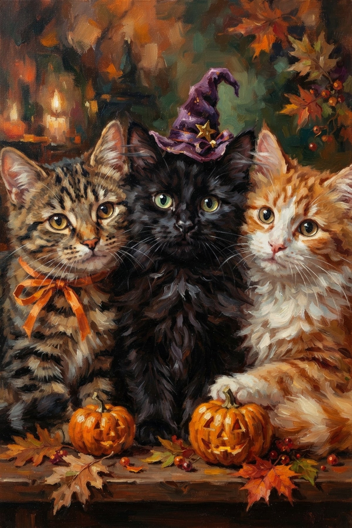Witchy Cat Trio